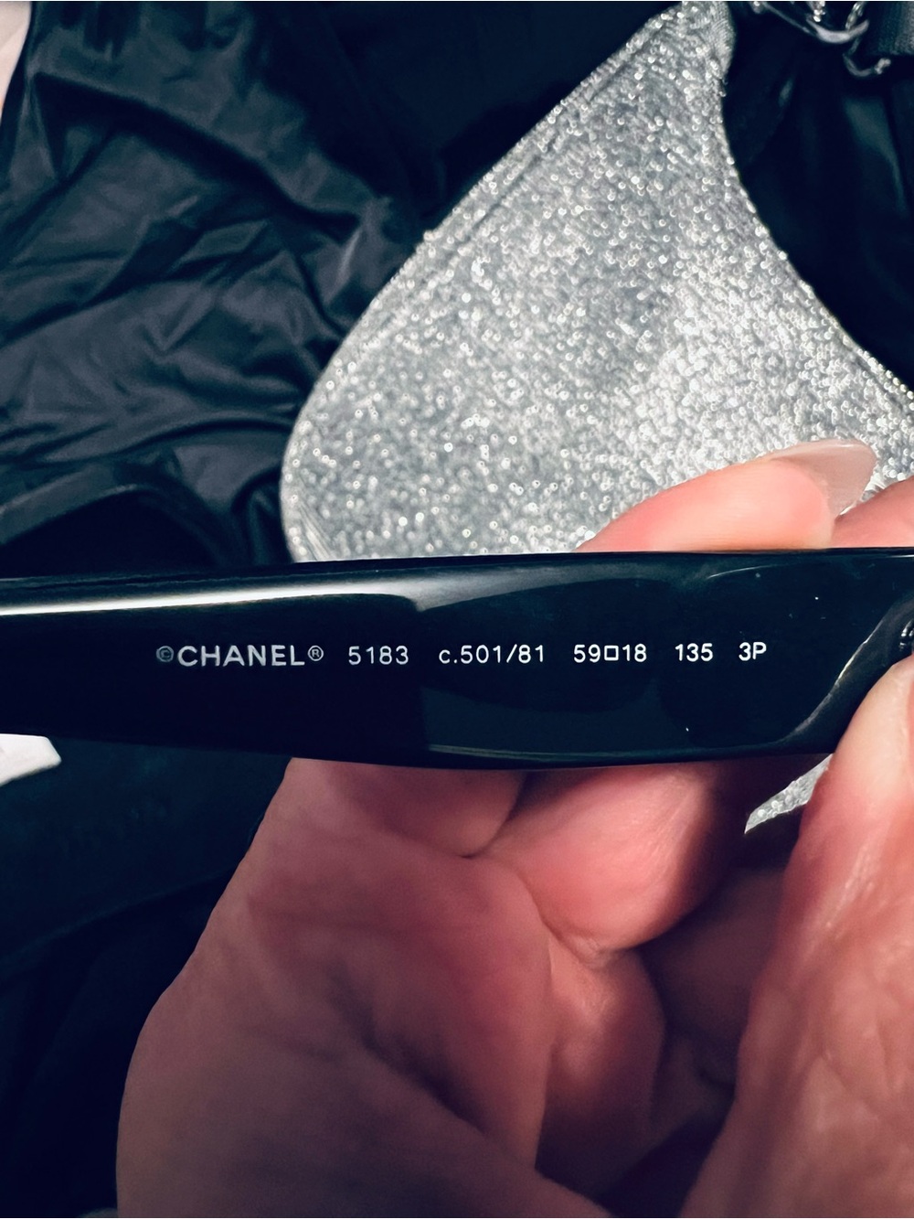 CHANEL Black Quilted Sunglasses w/ Case. (Rx lenses) - Picture 4 of 5